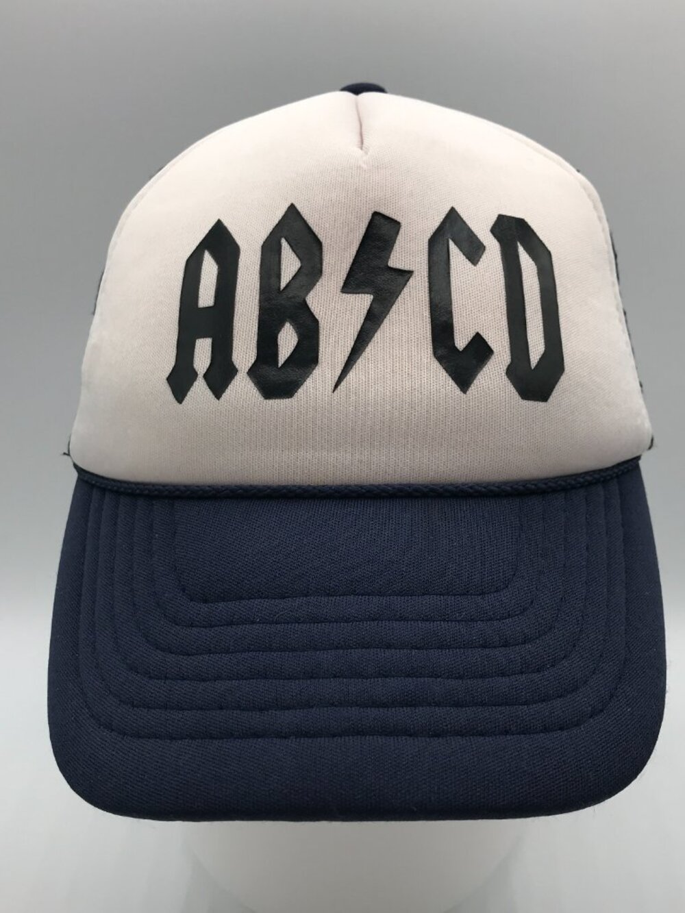 Witty & Crafty Kid's ABCD Blue White Mesh Back Snap Back Hat Cap